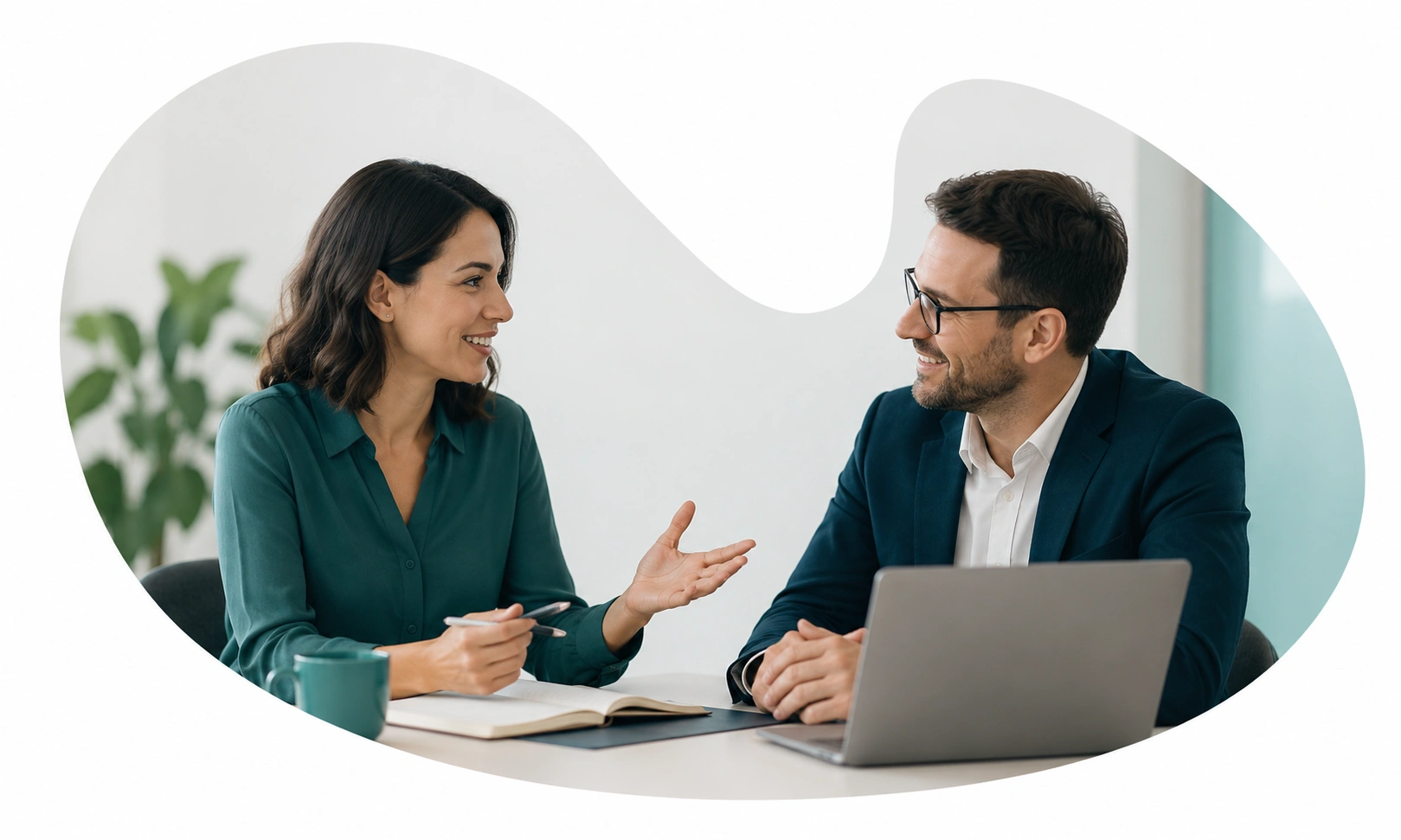 Braintix consultant reviewing an AI analytics dashboard with a client